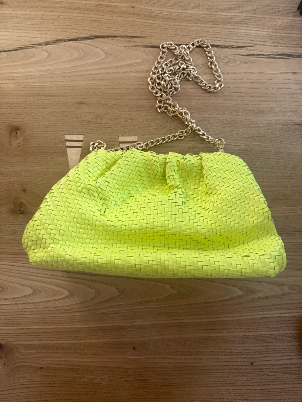 Anthro Woven Green Chain Strap Clutch